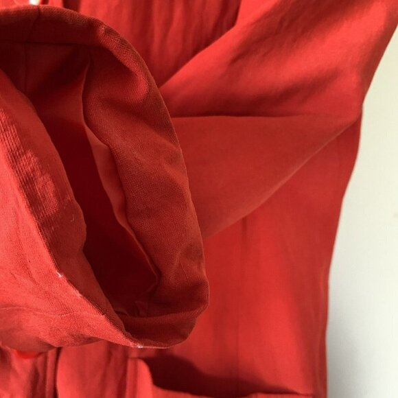 Josephine Chaus Jacket Red Silk Linen Blend Blazer for Women Size 10 - Picture 4 of 6